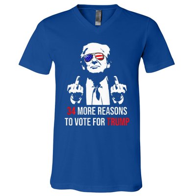 Convicted Felon 34 More Reasons To Vote For Trump V-Neck T-Shirt