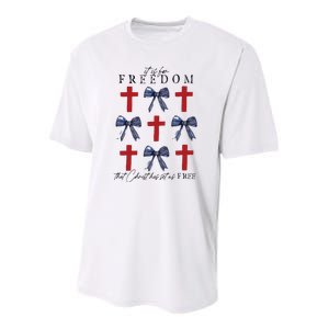 Christian Freedom 4th Of July Youth Performance Sprint T-Shirt