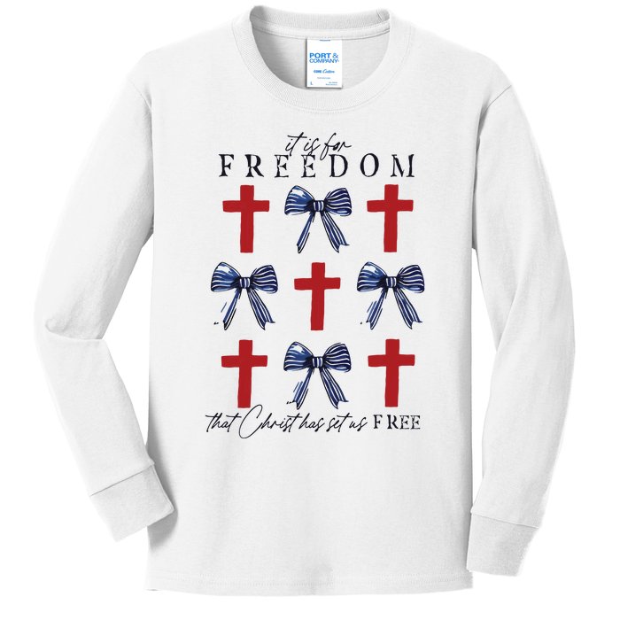 Christian Freedom 4th Of July Kids Long Sleeve Shirt