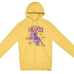 Cow Funny Anatomy Premium Pullover Hoodie