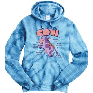 Cow Funny Anatomy Tie Dye Hoodie