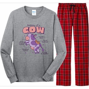 Cow Funny Anatomy Long Sleeve Pajama Set