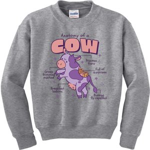 Cow Funny Anatomy Kids Sweatshirt