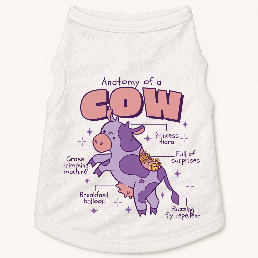 Cow Funny Anatomy Doggie Tank