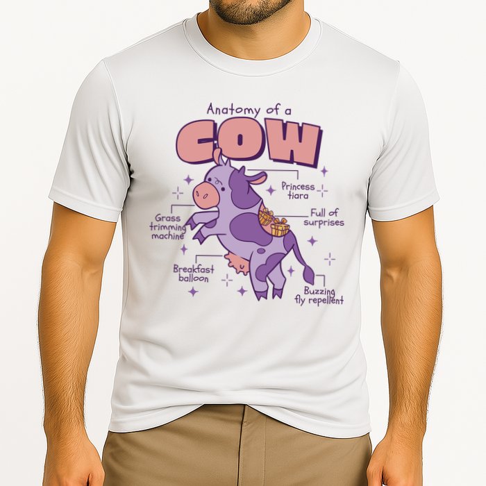Cow Funny Anatomy Cooling Performance Crew T-Shirt