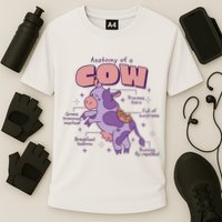 Cow Funny Anatomy Cooling Performance Crew T-Shirt