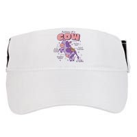 Cow Funny Anatomy Adult Drive Performance Visor