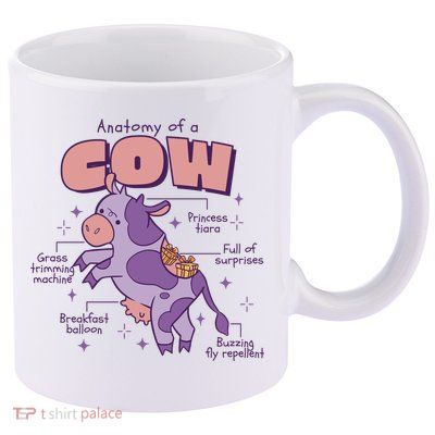 Cow Funny Anatomy 11oz C Handle Ceramic Mug