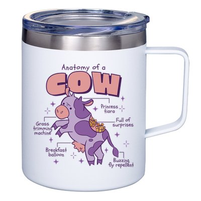 Cow Funny Anatomy 12oz Stainless Steel Coffee Mug