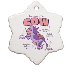 Cow Funny Anatomy Ceramic Star Ornament