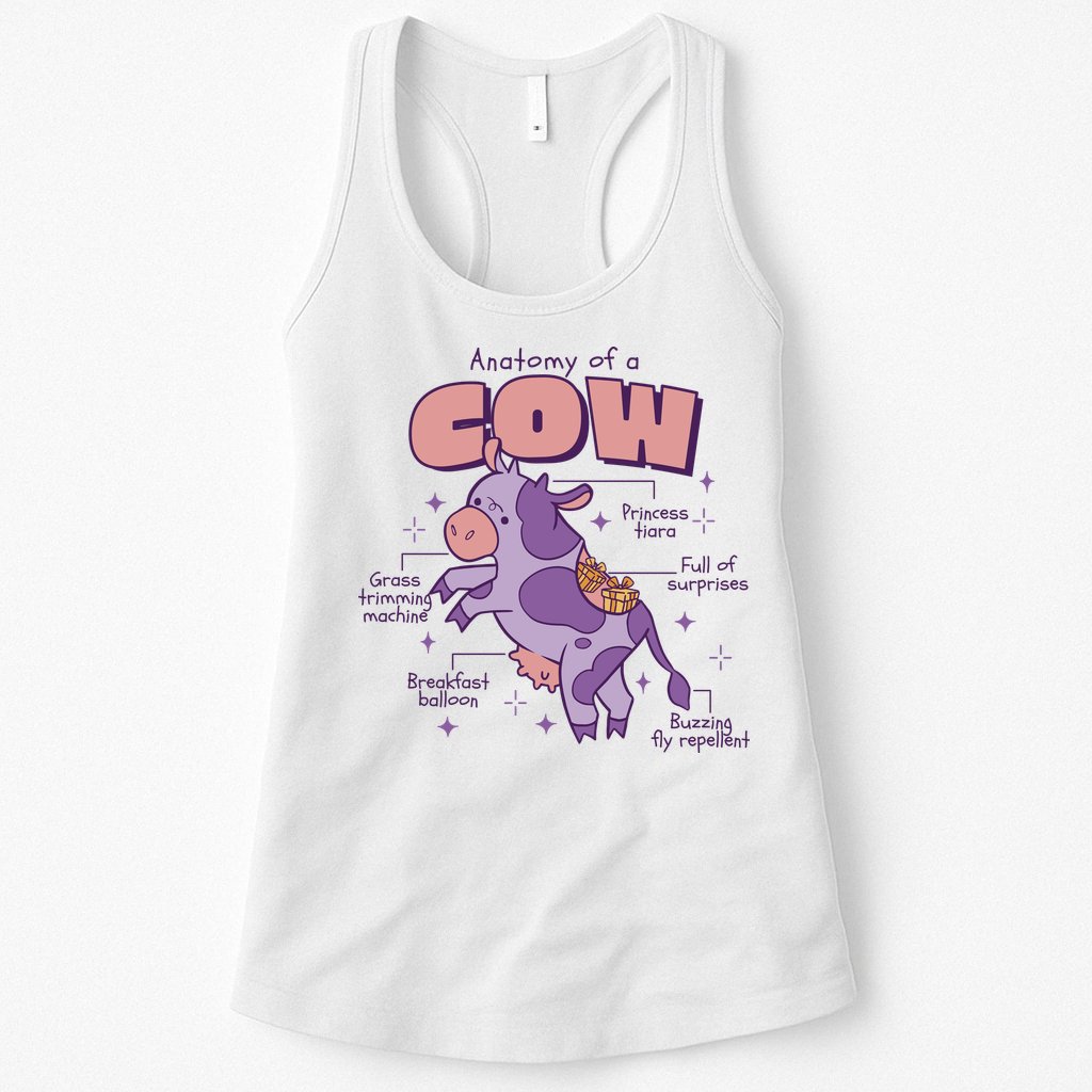 Cow Funny Anatomy Womens Tank Top