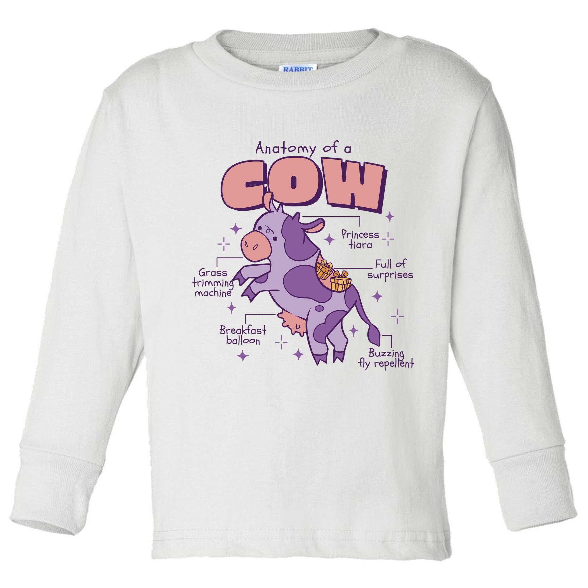 Cow Funny Anatomy Toddler Long Sleeve Shirt