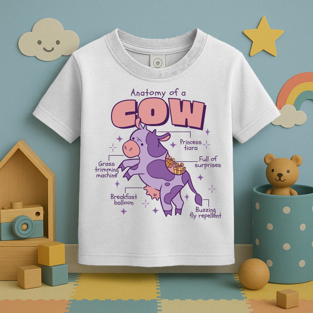 Cow Funny Anatomy Toddler T-Shirt