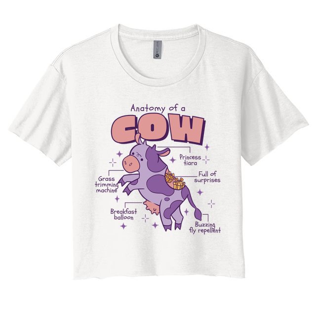 Cow Funny Anatomy Crop Top