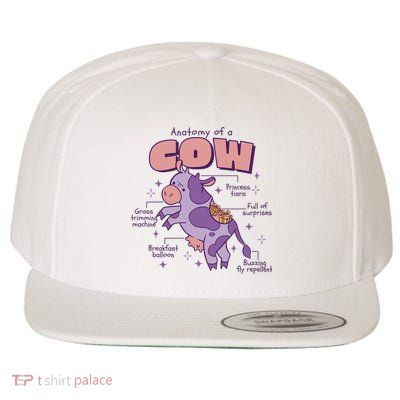 Cow Funny Anatomy Wool Snapback Cap