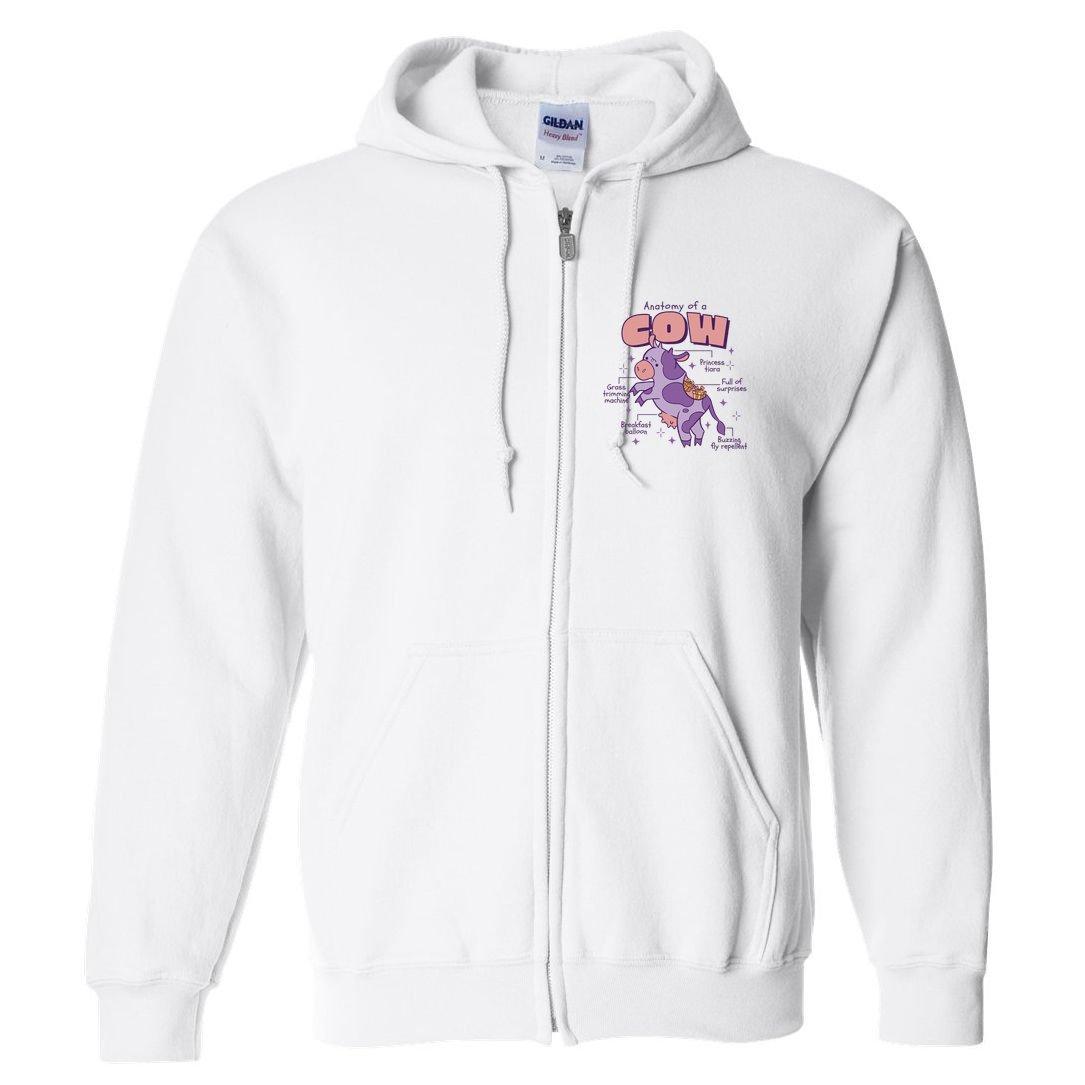 Cow Funny Anatomy Full Zip Hoodie