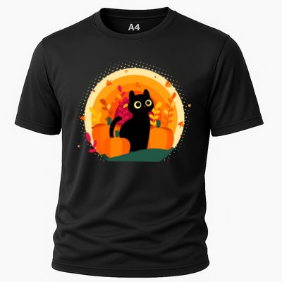 Cute Fall Autumn Lover Black Cat And Pumpkins Performance Shirt