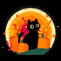 Cute Fall Autumn Lover Black Cat And Pumpkins Backpack