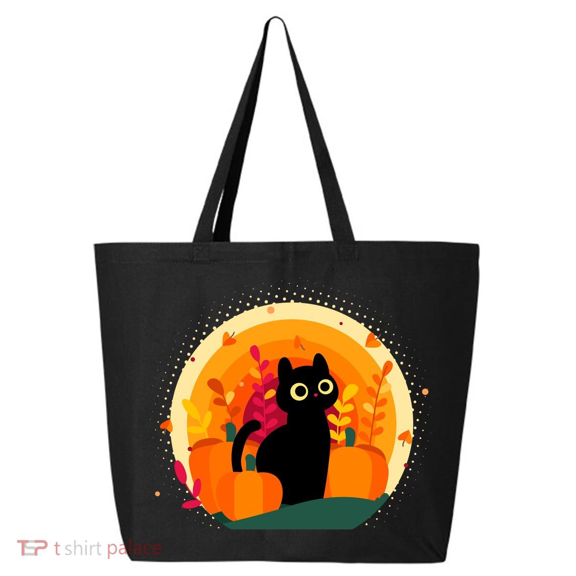 Cute Fall Autumn Lover Black Cat And Pumpkins 25L Jumbo Tote