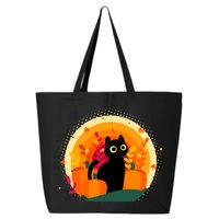 Cute Fall Autumn Lover Black Cat And Pumpkins 25L Jumbo Tote
