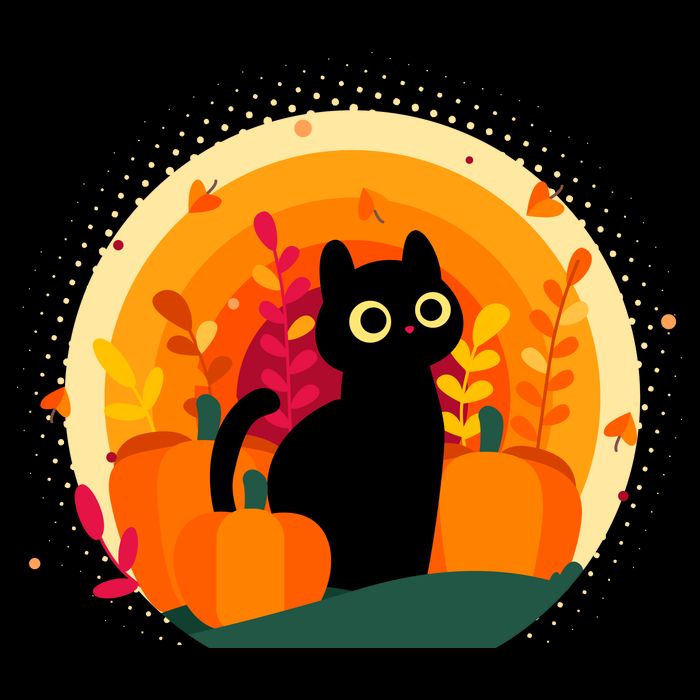 Cute Fall Autumn Lover Black Cat And Pumpkins Women's V-Neck T-Shirt
