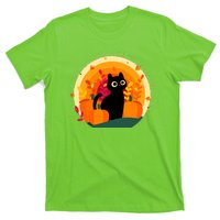 Cute Fall Autumn Lover Black Cat And Pumpkins T-Shirt