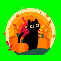 Cute Fall Autumn Lover Black Cat And Pumpkins Magnet