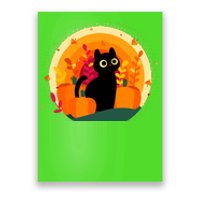 Cute Fall Autumn Lover Black Cat And Pumpkins Poster