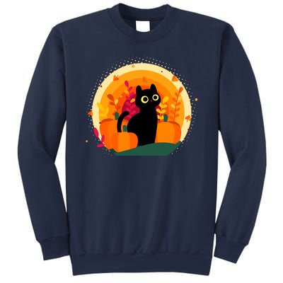 Cute Fall Autumn Lover Black Cat And Pumpkins Sweatshirt