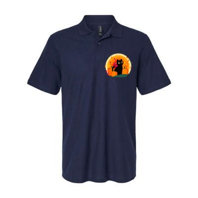 Cute Fall Autumn Lover Black Cat And Pumpkins Softstyle Adult Sport Polo