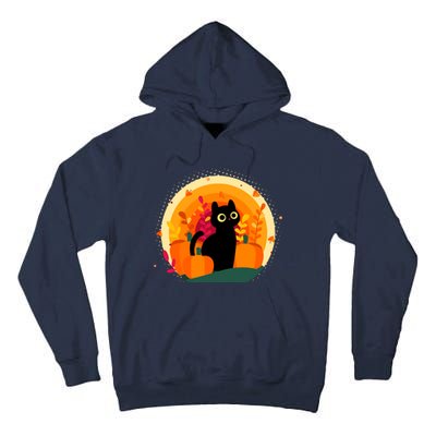 Cute Fall Autumn Lover Black Cat And Pumpkins Tall Hoodie