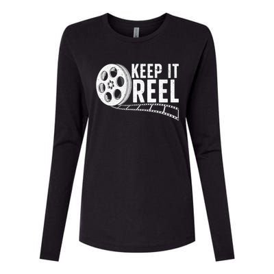 Cool Filmmaker Art For Men Women Movie Film Maker Keep Reel Womens Cotton Relaxed Long Sleeve T-Shirt