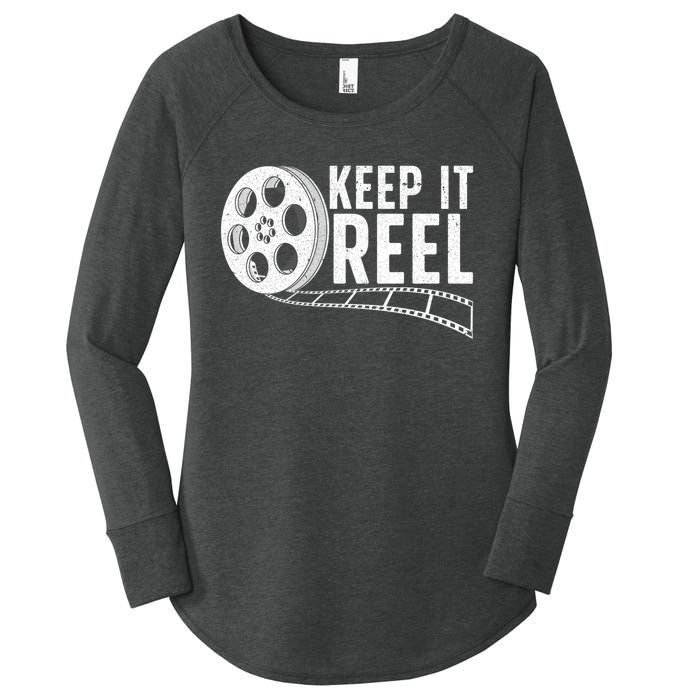 Cool Filmmaker Art For Men Women Movie Film Maker Keep Reel Women's Perfect Tri Tunic Long Sleeve Shirt