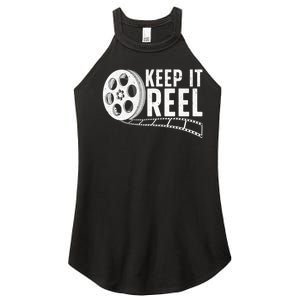 Cool Filmmaker Art For Men Women Movie Film Maker Keep Reel Women's Perfect Tri Rocker Tank