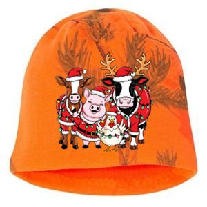 Cute Farm Animals Christmas Sweatshirt Santa Cow Pig Chicken Christmas Kati - Camo Knit Beanie