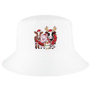 Cute Farm Animals Christmas Sweatshirt Santa Cow Pig Chicken Christmas Cool Comfort Performance Bucket Hat