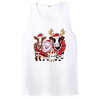 Cute Farm Animals Christmas Sweatshirt Santa Cow Pig Chicken Christmas PosiCharge Competitor Tank