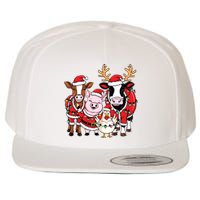 Cute Farm Animals Christmas Sweatshirt Santa Cow Pig Chicken Christmas Wool Snapback Cap