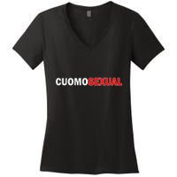 CuomoSexual Funny Anti Andrew Cuomo Women's V-Neck T-Shirt