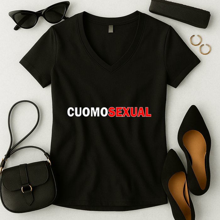 CuomoSexual Funny Anti Andrew Cuomo Women's V-Neck T-Shirt