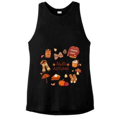 Cute Fall Autumn Little Things Retro Fall Hello Autumn Ladies PosiCharge Tri-Blend Wicking Tank