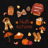 Cute Fall Autumn Little Things Retro Fall Hello Autumn Ladies PosiCharge Tri-Blend Wicking Tank