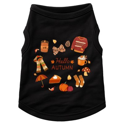 Cute Fall Autumn Little Things Retro Fall Hello Autumn Doggie Tank