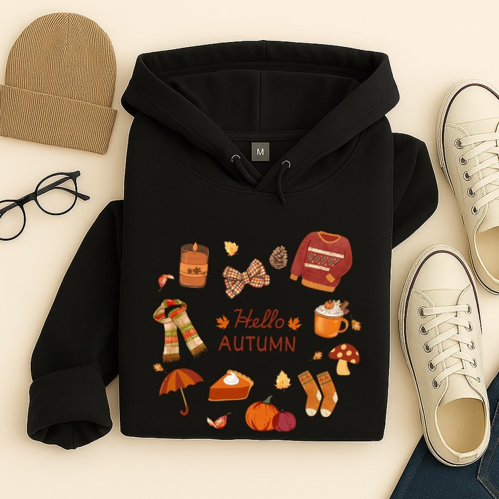 Cute Fall Autumn Little Things Retro Fall Hello Autumn Hoodie