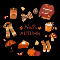 Cute Fall Autumn Little Things Retro Fall Hello Autumn Button