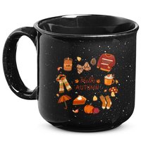 Cute Fall Autumn Little Things Retro Fall Hello Autumn 15oz Campfire Ceramic Mug