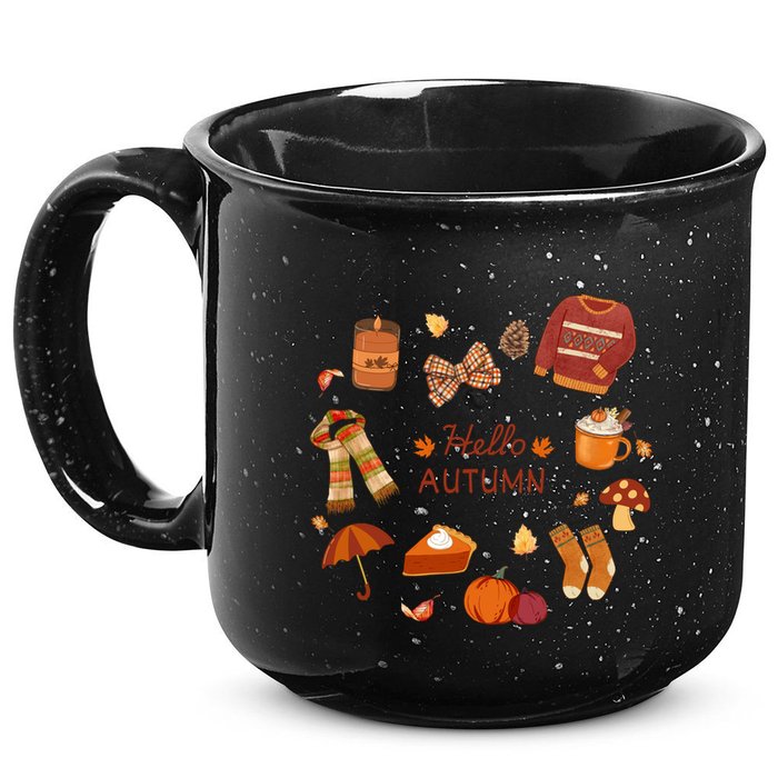 Cute Fall Autumn Little Things Retro Fall Hello Autumn 15oz Campfire Ceramic Mug