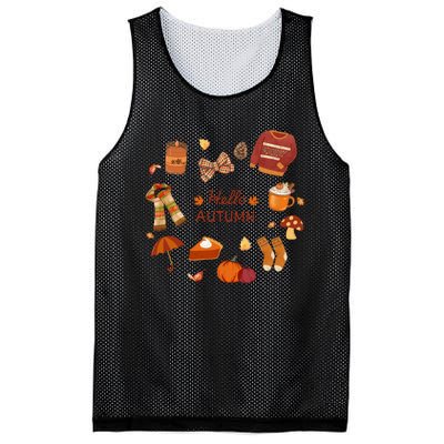 Cute Fall Autumn Little Things Retro Fall Hello Autumn Mesh Reversible Basketball Jersey Tank