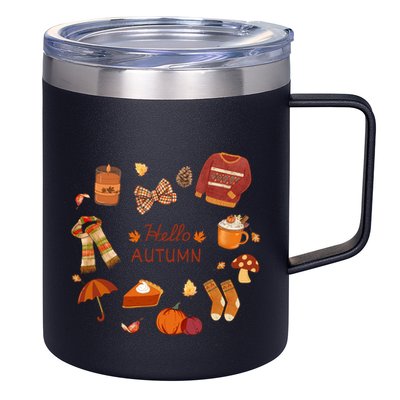 Cute Fall Autumn Little Things Retro Fall Hello Autumn 12oz Stainless Steel Coffee Mug