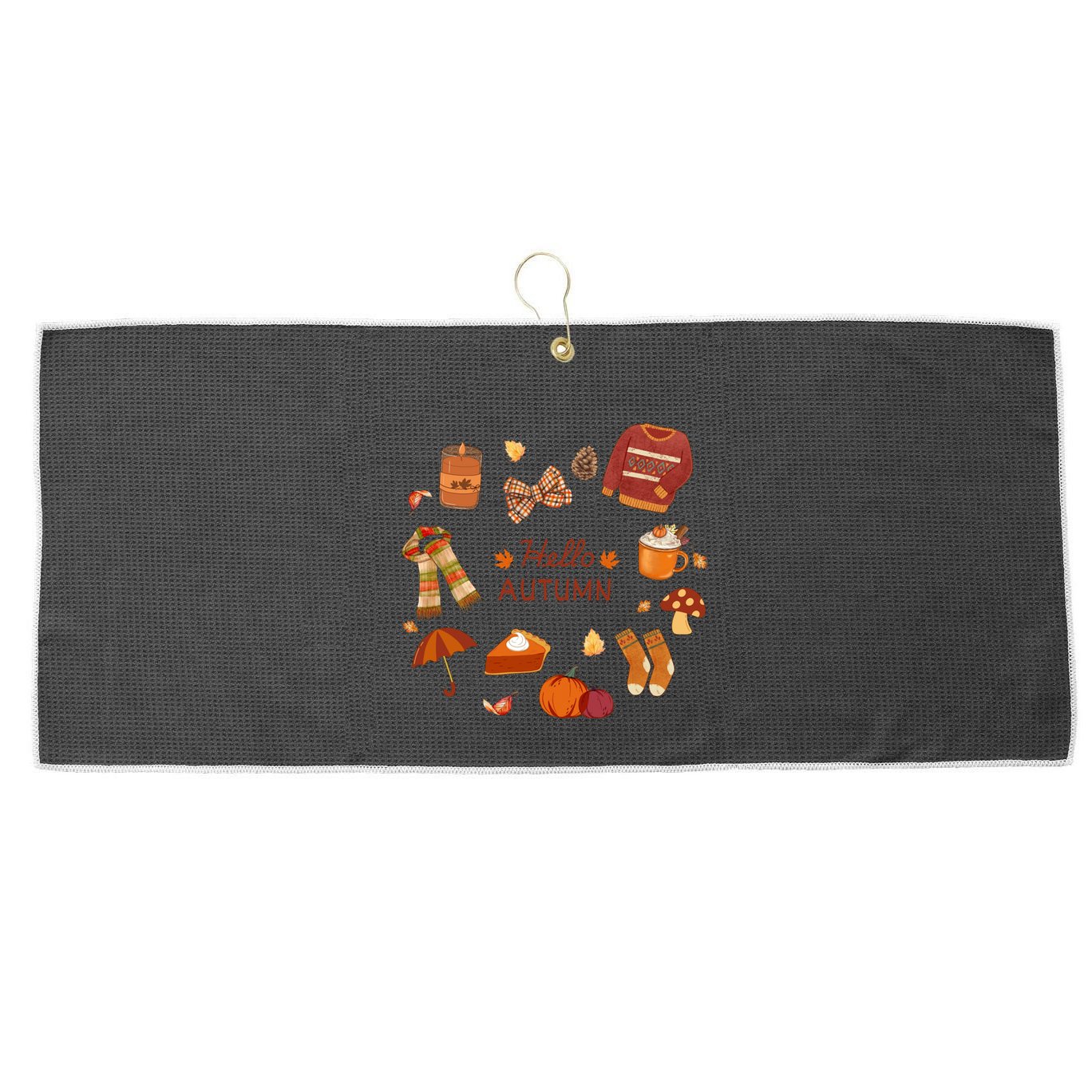 Cute Fall Autumn Little Things Retro Fall Hello Autumn Large Microfiber Waffle Golf Towel